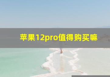 苹果12pro值得购买嘛