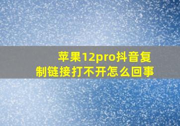 苹果12pro抖音复制链接打不开怎么回事