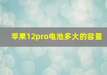 苹果12pro电池多大的容量