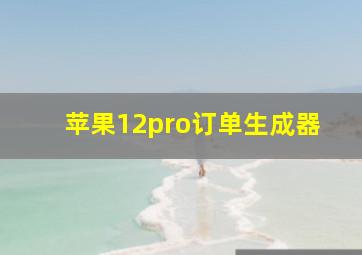 苹果12pro订单生成器