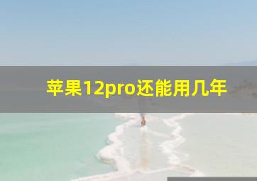 苹果12pro还能用几年