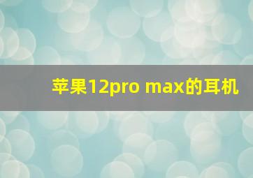 苹果12pro max的耳机