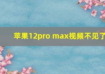 苹果12pro max视频不见了