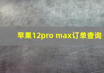 苹果12pro max订单查询