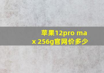 苹果12pro max 256g官网价多少