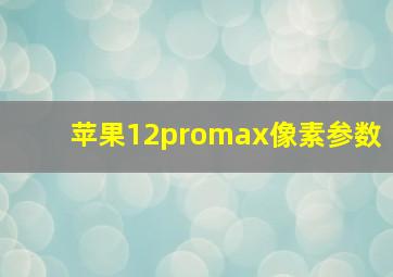 苹果12promax像素参数