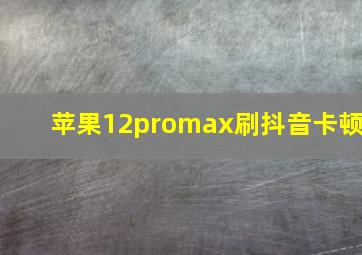 苹果12promax刷抖音卡顿