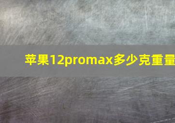 苹果12promax多少克重量