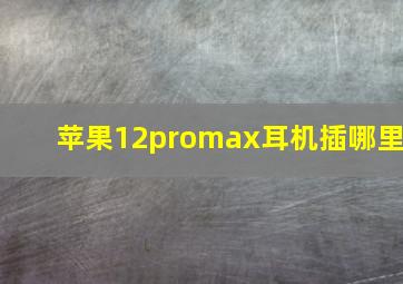 苹果12promax耳机插哪里