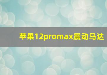 苹果12promax震动马达