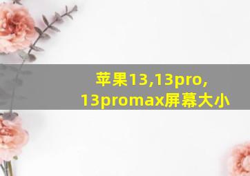 苹果13,13pro,13promax屏幕大小