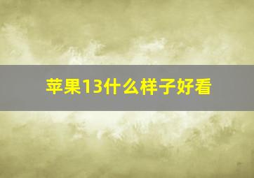 苹果13什么样子好看