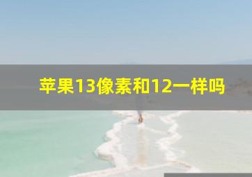 苹果13像素和12一样吗