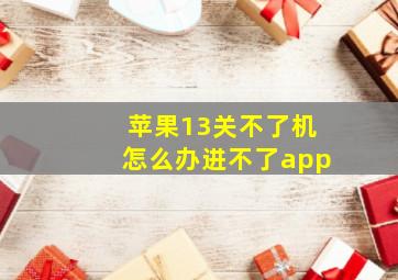 苹果13关不了机怎么办进不了app