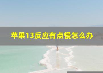 苹果13反应有点慢怎么办