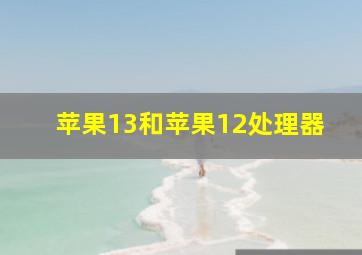 苹果13和苹果12处理器