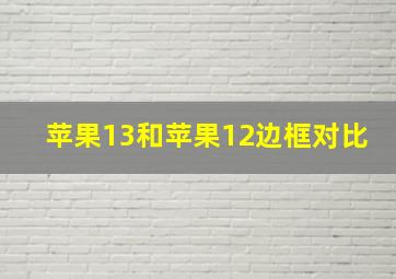 苹果13和苹果12边框对比