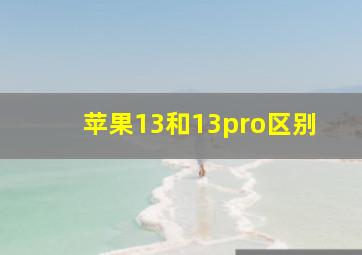 苹果13和13pro区别