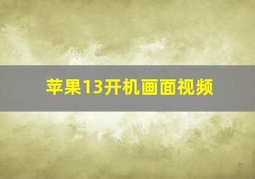 苹果13开机画面视频