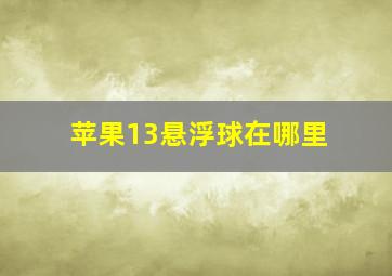 苹果13悬浮球在哪里