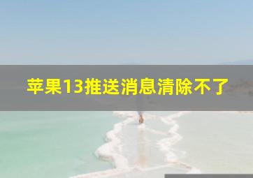 苹果13推送消息清除不了