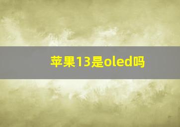 苹果13是oled吗