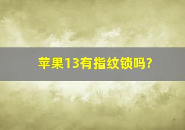 苹果13有指纹锁吗?