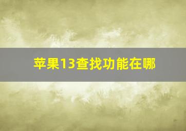 苹果13查找功能在哪