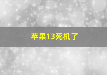 苹果13死机了