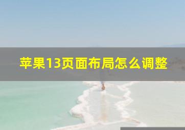 苹果13页面布局怎么调整