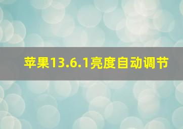 苹果13.6.1亮度自动调节