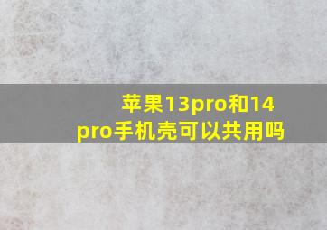 苹果13pro和14pro手机壳可以共用吗