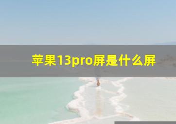 苹果13pro屏是什么屏