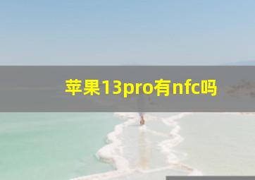 苹果13pro有nfc吗