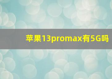 苹果13promax有5G吗