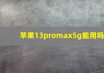 苹果13promax5g能用吗