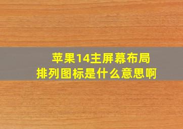 苹果14主屏幕布局排列图标是什么意思啊