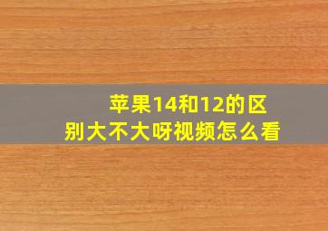 苹果14和12的区别大不大呀视频怎么看