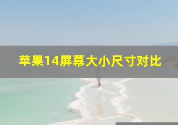 苹果14屏幕大小尺寸对比