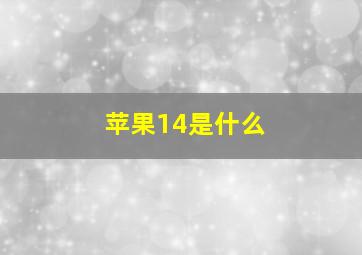 苹果14是什么