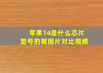 苹果14是什么芯片型号的呢图片对比视频