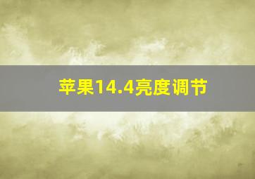 苹果14.4亮度调节