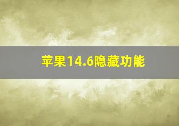 苹果14.6隐藏功能