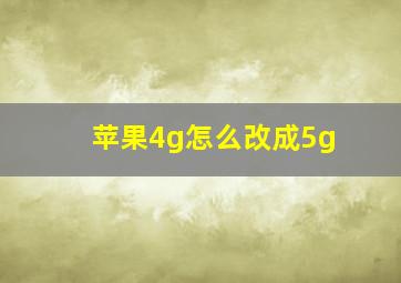 苹果4g怎么改成5g