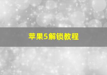 苹果5解锁教程