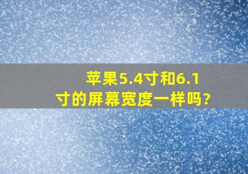 苹果5.4寸和6.1寸的屏幕宽度一样吗?