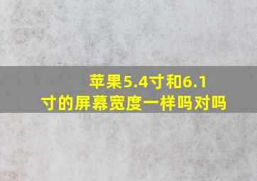 苹果5.4寸和6.1寸的屏幕宽度一样吗对吗