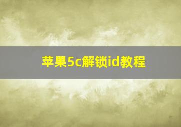 苹果5c解锁id教程