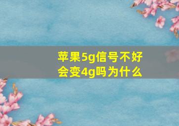 苹果5g信号不好会变4g吗为什么