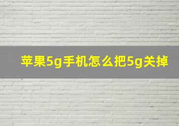 苹果5g手机怎么把5g关掉